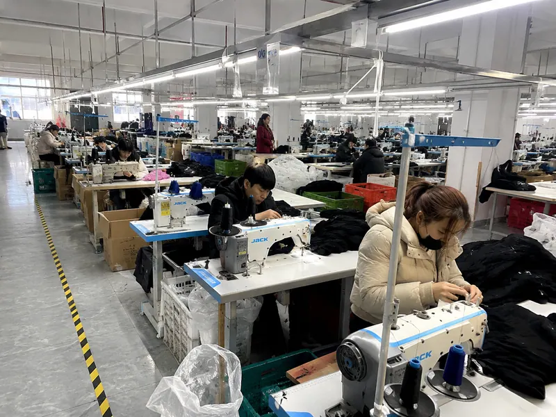 Garment factory production floor in China