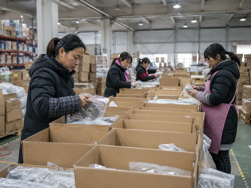 Warehouse packing operation in China