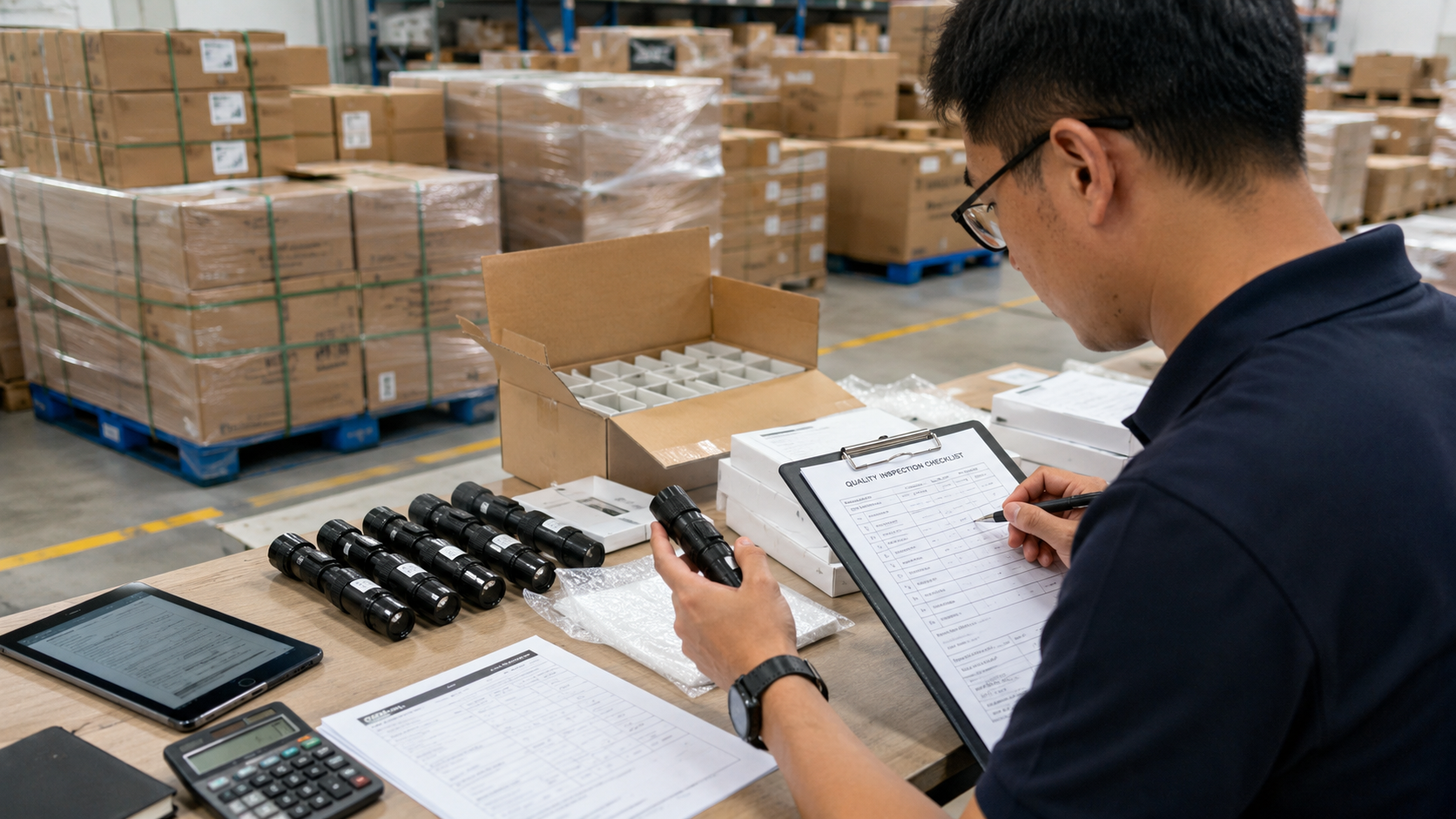 Warehouse packing operation in China